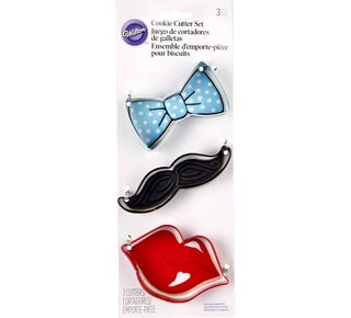 wilton Wilton Cookie Cutter Set Tie/Mustache/Lips