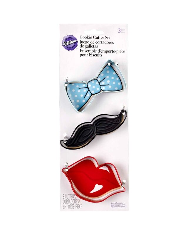wilton Wilton Cookie Cutter Set Tie/Mustache/Lips