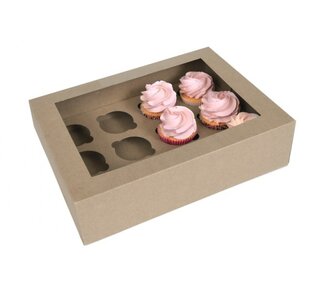 House of Marie 12 cupcake doos kraft