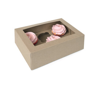 6 cupcake doos kraft