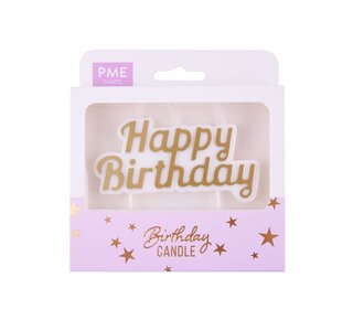 PME PME Kaars Taarttopper Happy Birthday Goud