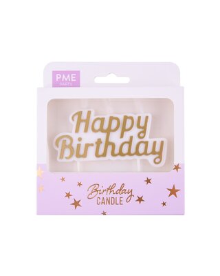 PME PME Kaars Taarttopper Happy Birthday Goud