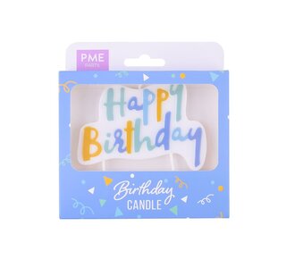 PME PME Kaars Taarttopper Happy Birthday Pastelblauw
