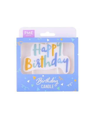 PME PME Kaars Taarttopper Happy Birthday Pastelblauw