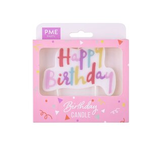 PME PME Kaars Taarttopper Happy Birthday Pastelroze