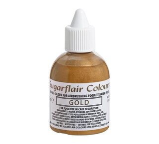 sugarflair Sugarflair Airbrush kleurstof goud - E171 vrij 60ml