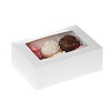 6 cupcake doos WIT met venster 9 cm hoog