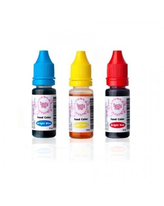 Taartdecoratief Primaire kleuren rood blauw geel  3-pak