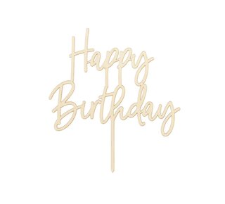 party deco PartyDeco Houten Topper Happy Birthday