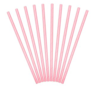 party deco PartyDeco Papieren Rietjes Light Roze pk/10