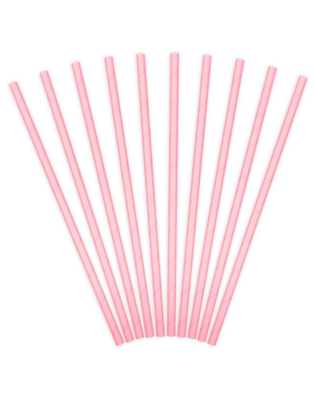 party deco PartyDeco Papieren Rietjes Light Roze pk/10