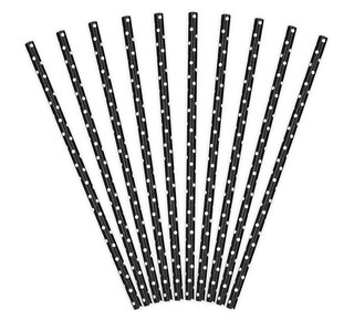 party deco PartyDeco Papieren Rietjes Zwart pk/10