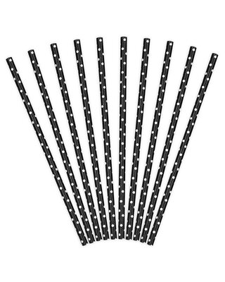 party deco PartyDeco Papieren Rietjes Zwart pk/10
