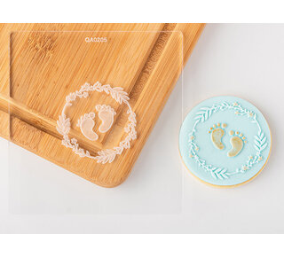 Voetjes koekjes acryl embosser