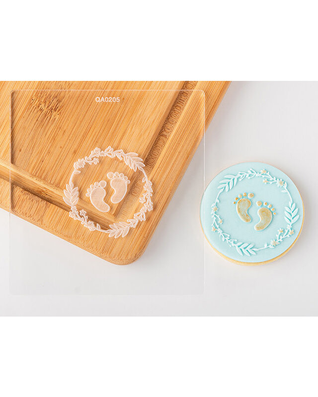 Voetjes koekjes acryl embosser