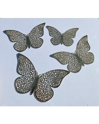 Gouden plastic vlinders A 12st