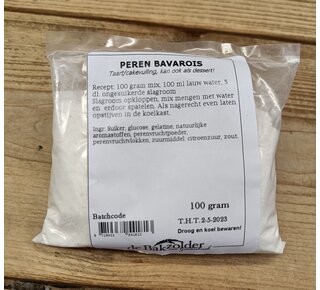 Bakzolder Bakzolder Peren bavarois 100 gram