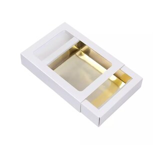 Chocoladeletter doos wit goud goud 200gr