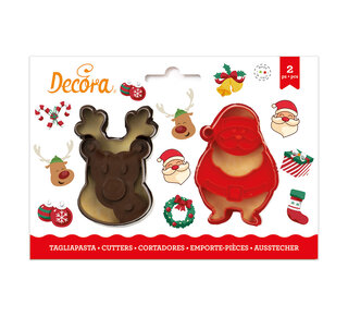 decora Kerstman en rendier uitsteker set