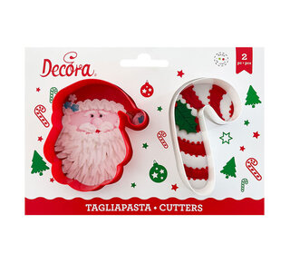decora Kerstman en candycane uitsteker set