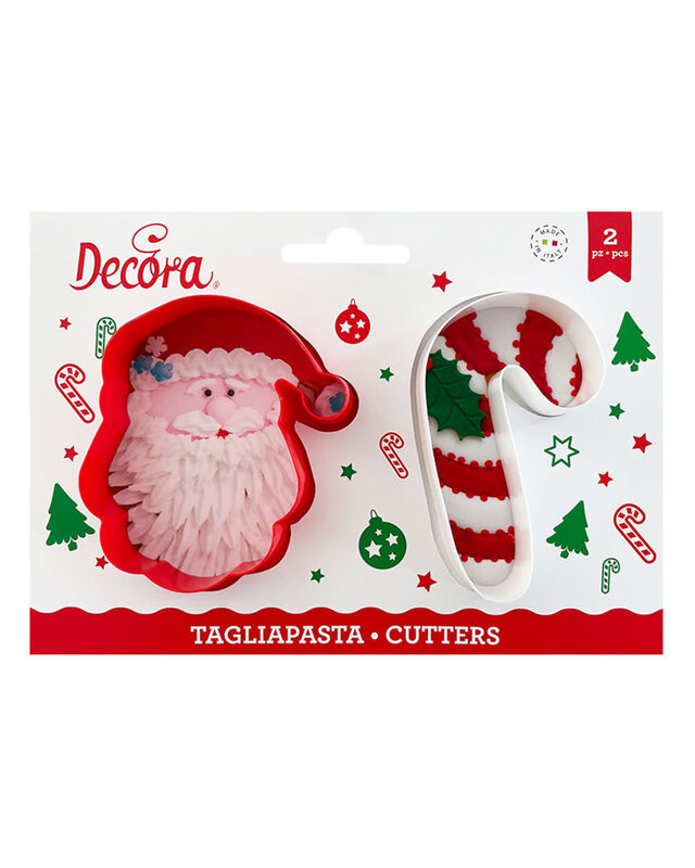 decora Kerstman en candycane uitsteker set