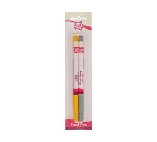 Funcakes FunCakes Food Pen Gold-Silver Goud/zilver Set/2