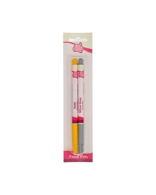Funcakes FunCakes Food Pen Gold-Silver Goud/zilver Set/2
