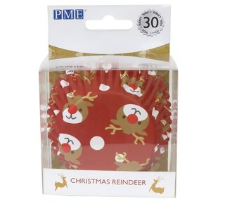 PME PME Foil Baking Cups Christmas Reindeer pk/30