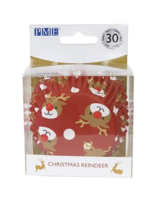 PME PME Foil Baking Cups Christmas Reindeer pk/30