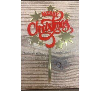 Taarttopper Christmas rood acryl