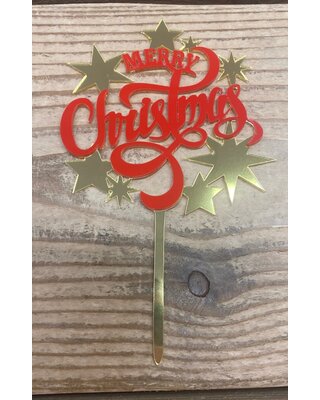 Taarttopper Christmas rood acryl