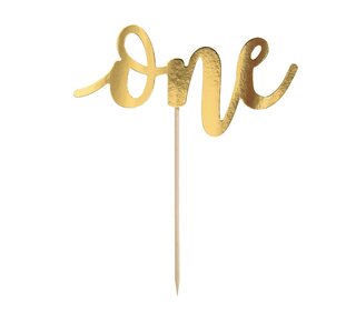party deco PartyDeco Cake topper 1 Goud