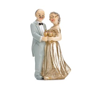 party deco PartyDeco Cake Topper bruidspaar Goude Jubileum
