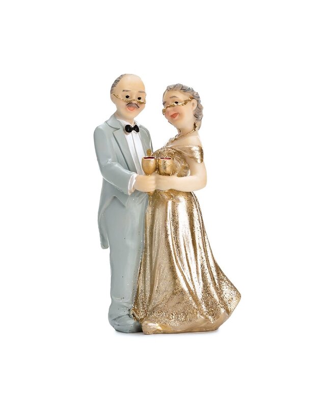 party deco PartyDeco Cake Topper bruidspaar Goude Jubileum