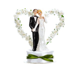 party deco PartyDeco Cake Topper Pas Gehuwden Wit
