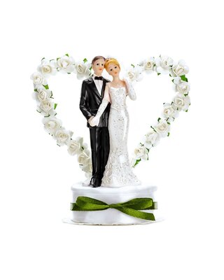 party deco PartyDeco Cake Topper Pas Gehuwden Wit