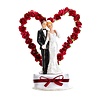 PartyDeco Cake Topper Bruidspaar Wit en Diep rood