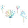 PartyDeco Cake Toppers Zee Narwal pk/4