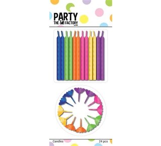 Haza Taartkaarsjes incl. houder 24+12st