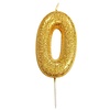 Haza Nummerkaars glitter goud ‘0‘ (7cm)