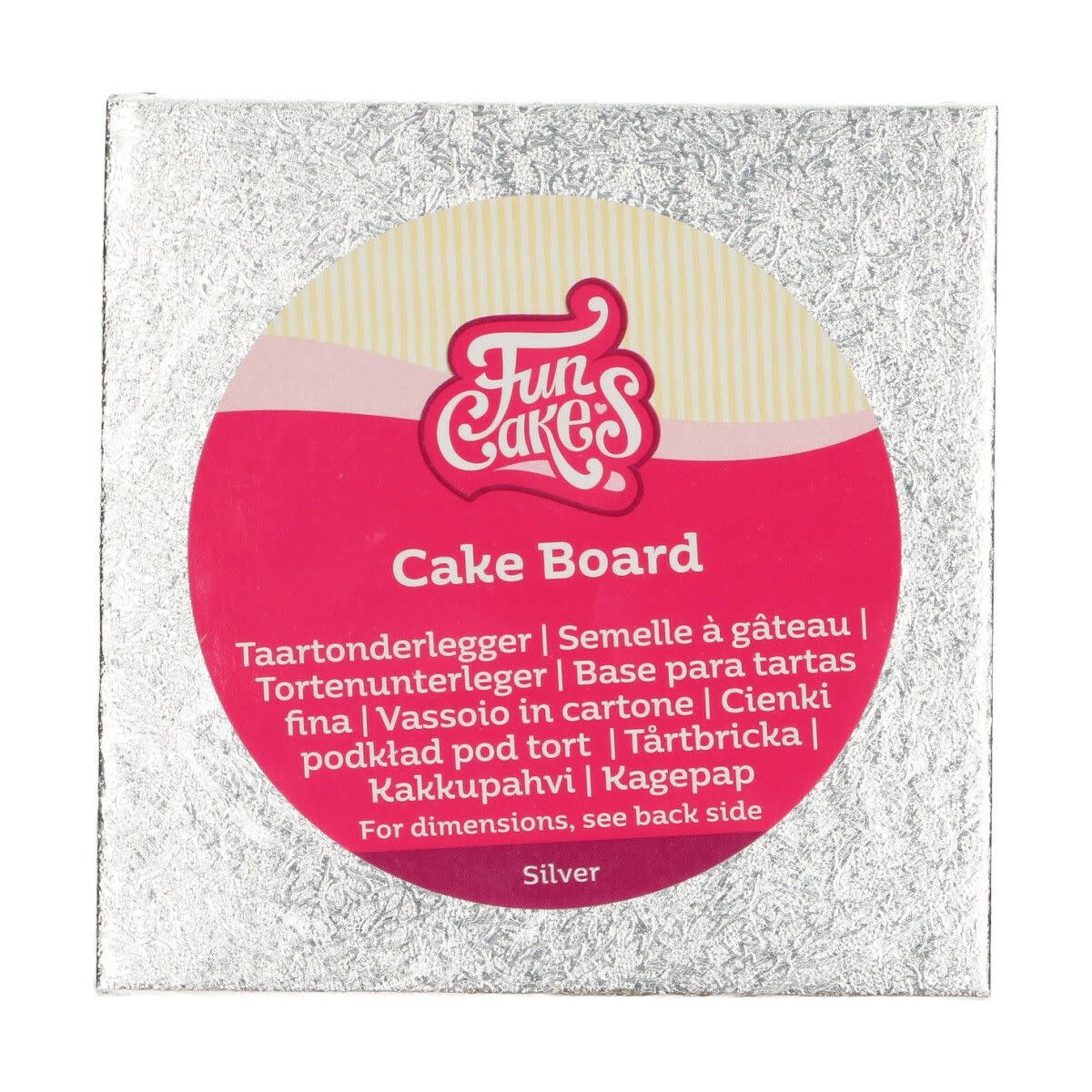 Funcakes Vierkant 12,5 x 12,5 cm - Zilver FunCakes Cake Board