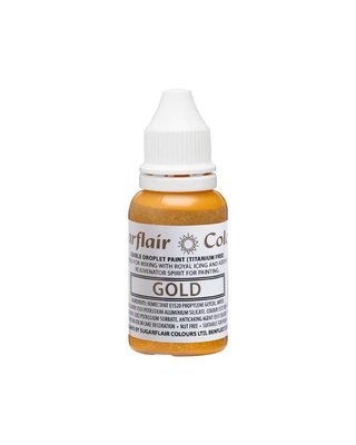 sugar flair Sugarflair Eetbare Druppel Kleurstof Goud 14ml