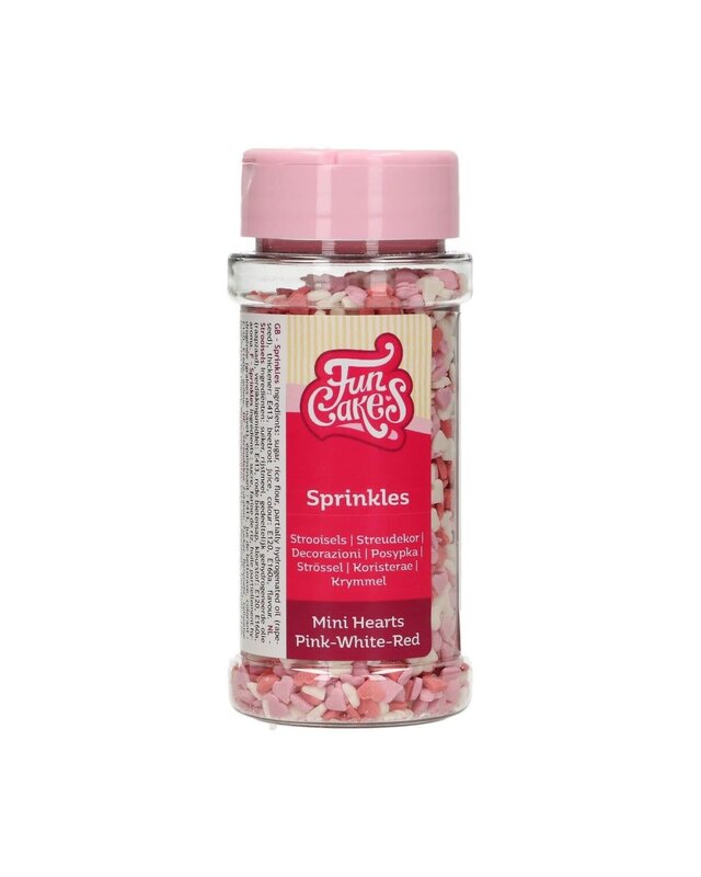 Funcakes FunCakes Mini Hartjes Roze/Wit/Rood 60 g