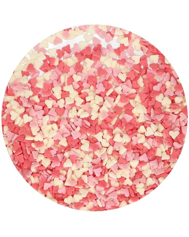 Funcakes FunCakes Mini Hartjes Roze/Wit/Rood 60 g