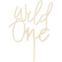 PartyDeco Wooden Cake Topper Wild One 22 cm