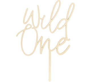 party deco PartyDeco Wooden Cake Topper Wild One 22 cm
