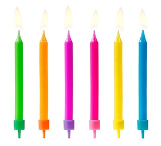 party deco PartyDeco Verjaardag Kaarsen Gekleurd pk/6