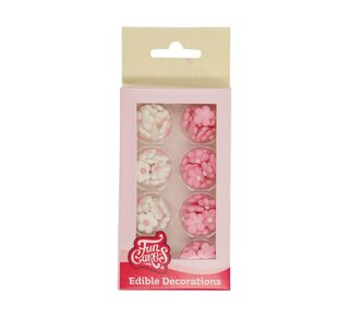 Funcakes FunCakes Suikerdecoratie Bloemenmix Wit/Roze Set 64