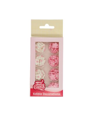 Funcakes FunCakes Suikerdecoratie Bloemenmix Wit/Roze Set 64