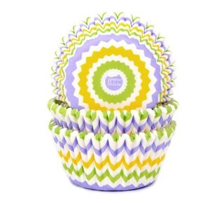 House of Marie House of Marie Baking Cups Chevron Lente pk/50